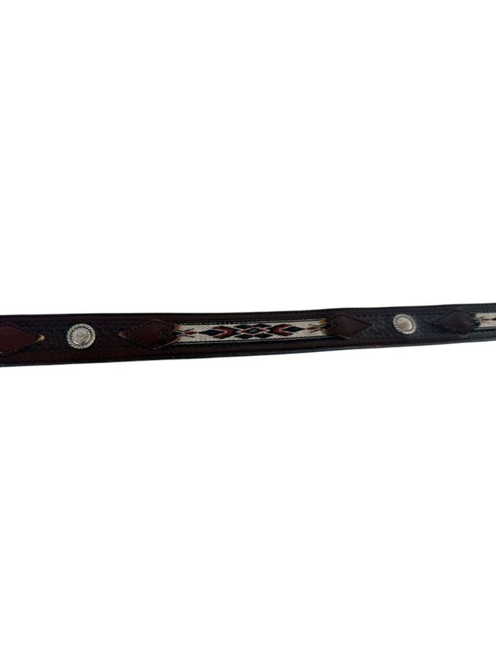 Vintage Wrangler Western Aztec Southwestern Brown Leather Belt Handmade Size 38 - Picture 6 of 11